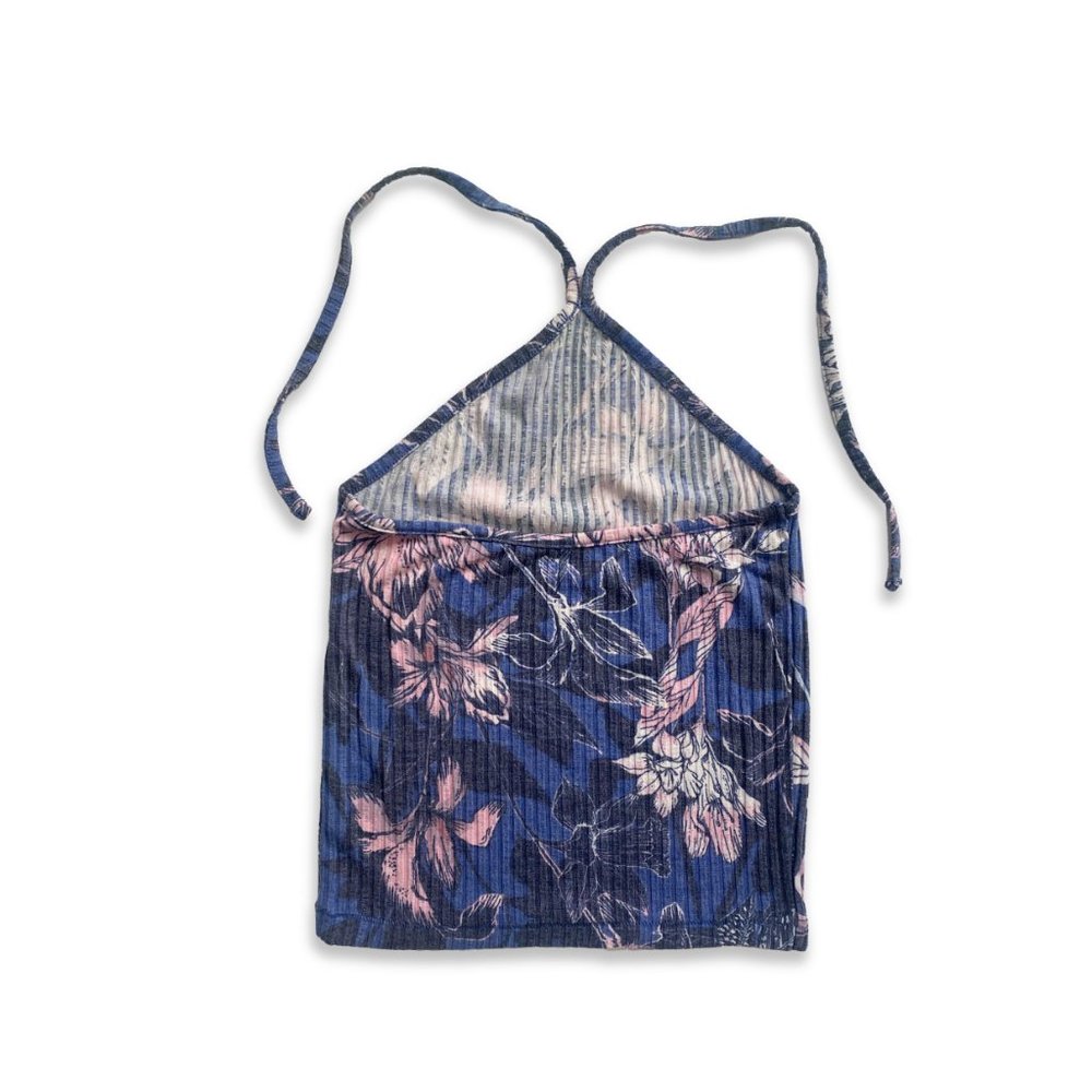 ME TO WE - 90's Purple floral halter top - Picture 2 of 4